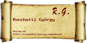 Ronchetti György névjegykártya
