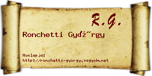 Ronchetti György névjegykártya