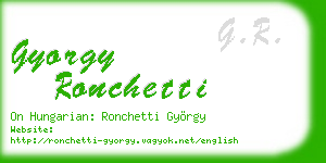 gyorgy ronchetti business card